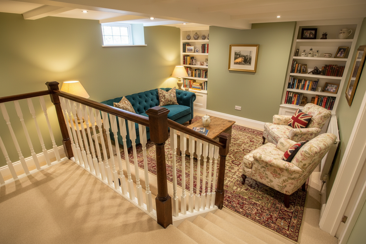 Kind of - it's a basement and whilst it should look nice it needs to be clear that its a basement. Maybe the shot needs to be positioned from a flight of stairs leading down